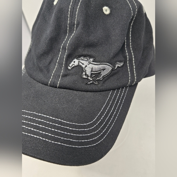 FORD MUSTANG BLACK 100% COTTON BASEBALL HAT CAP FAST CARS AUTO UNISEX OS PONY - Picture 2 of 12